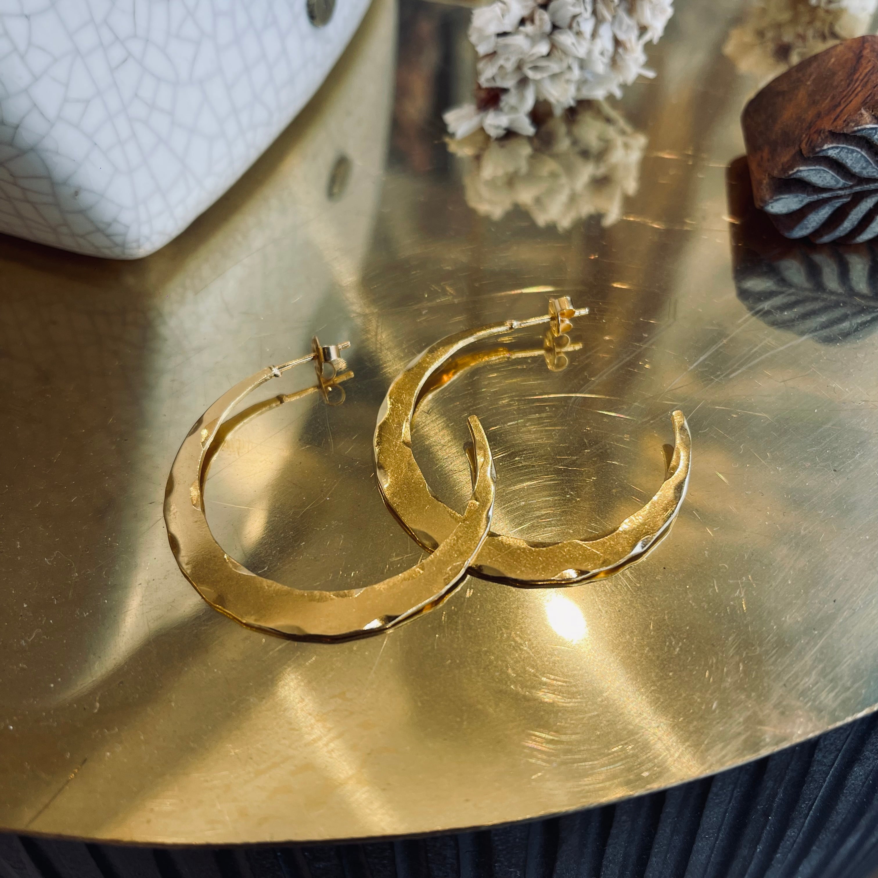 Boucles d’oreilles - Créoles martelées