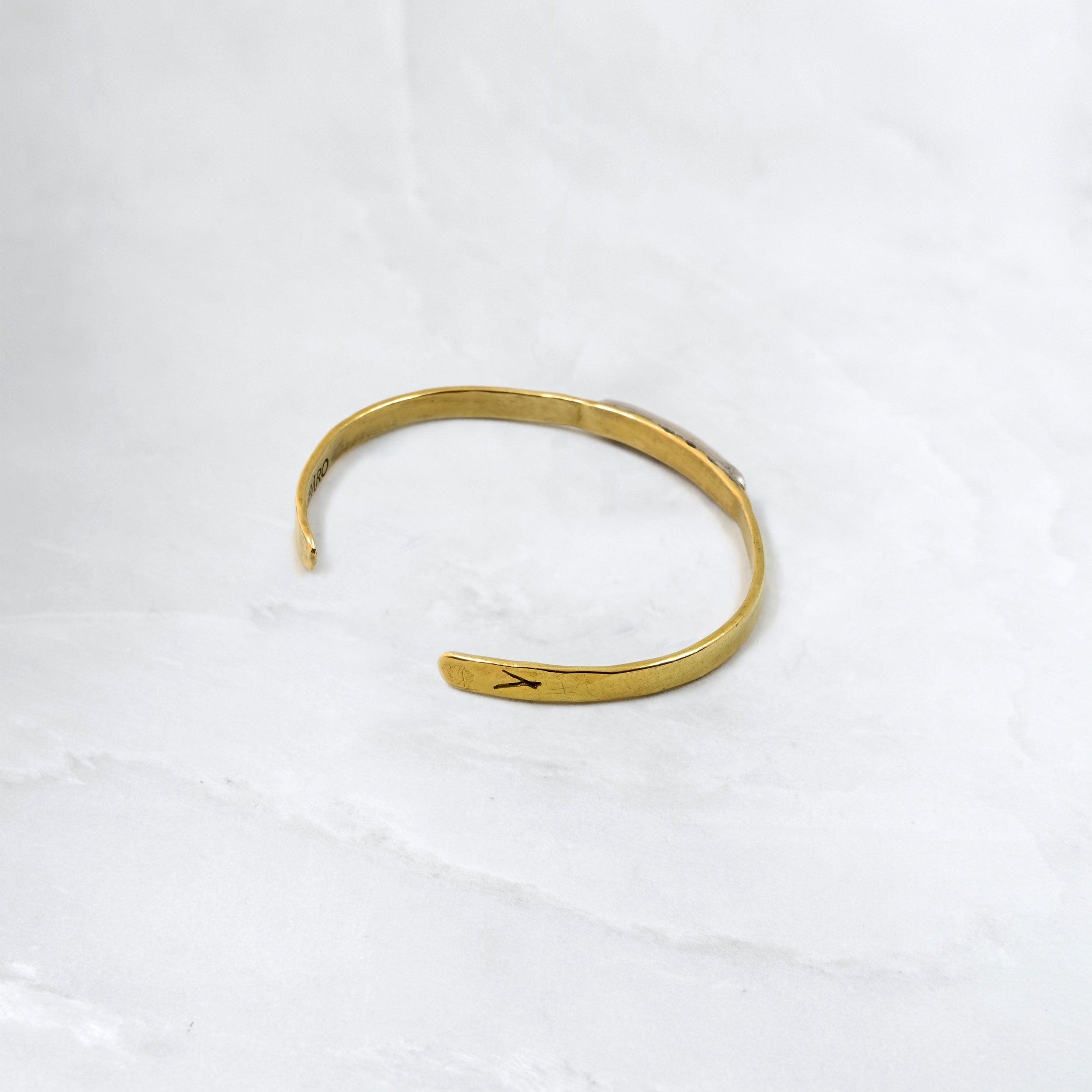 Bracelet JONC - ARGENT & LAITON, Amour - Roseparo Bijoux