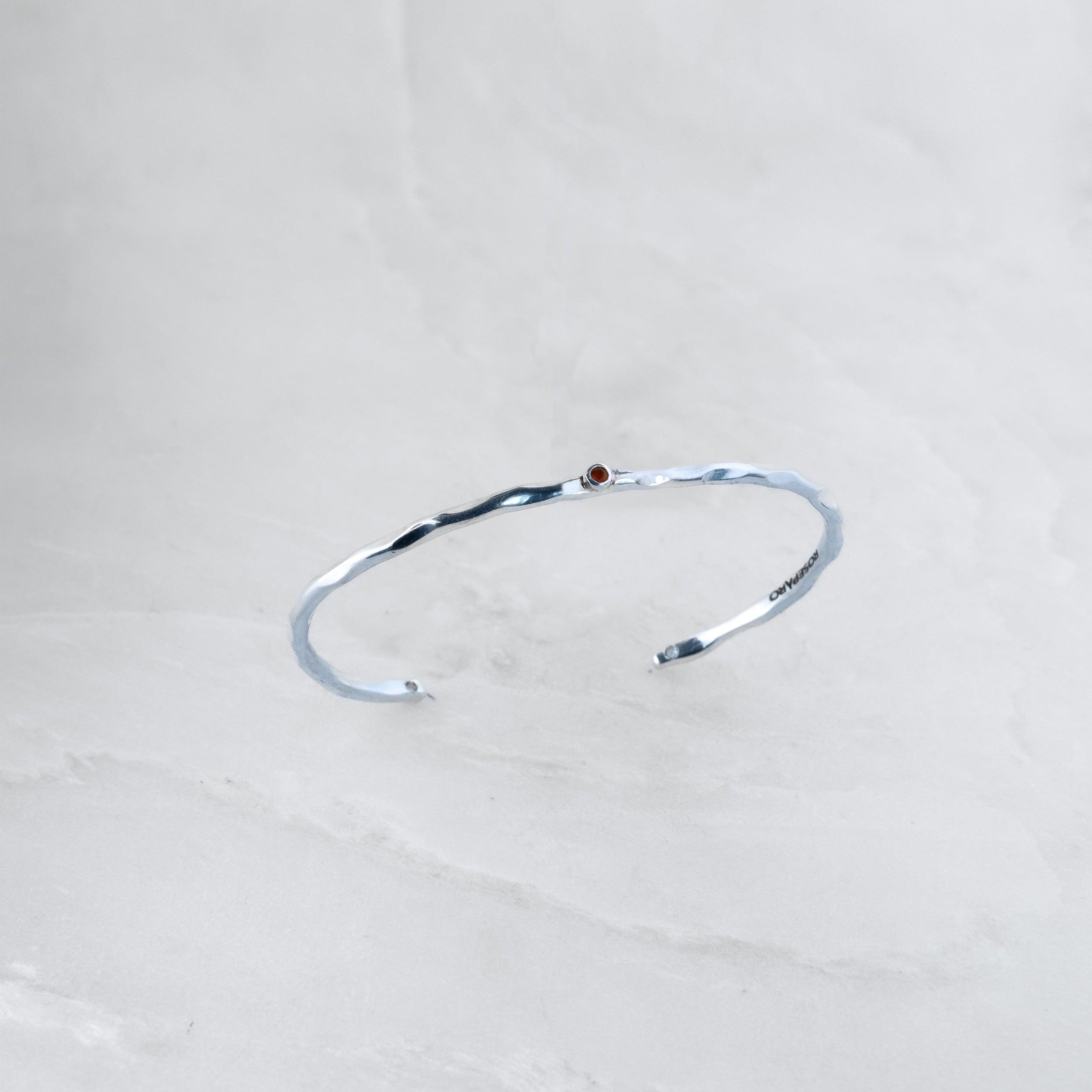 Bracelet JONC - Argent, Rubis - Roseparo Bijoux