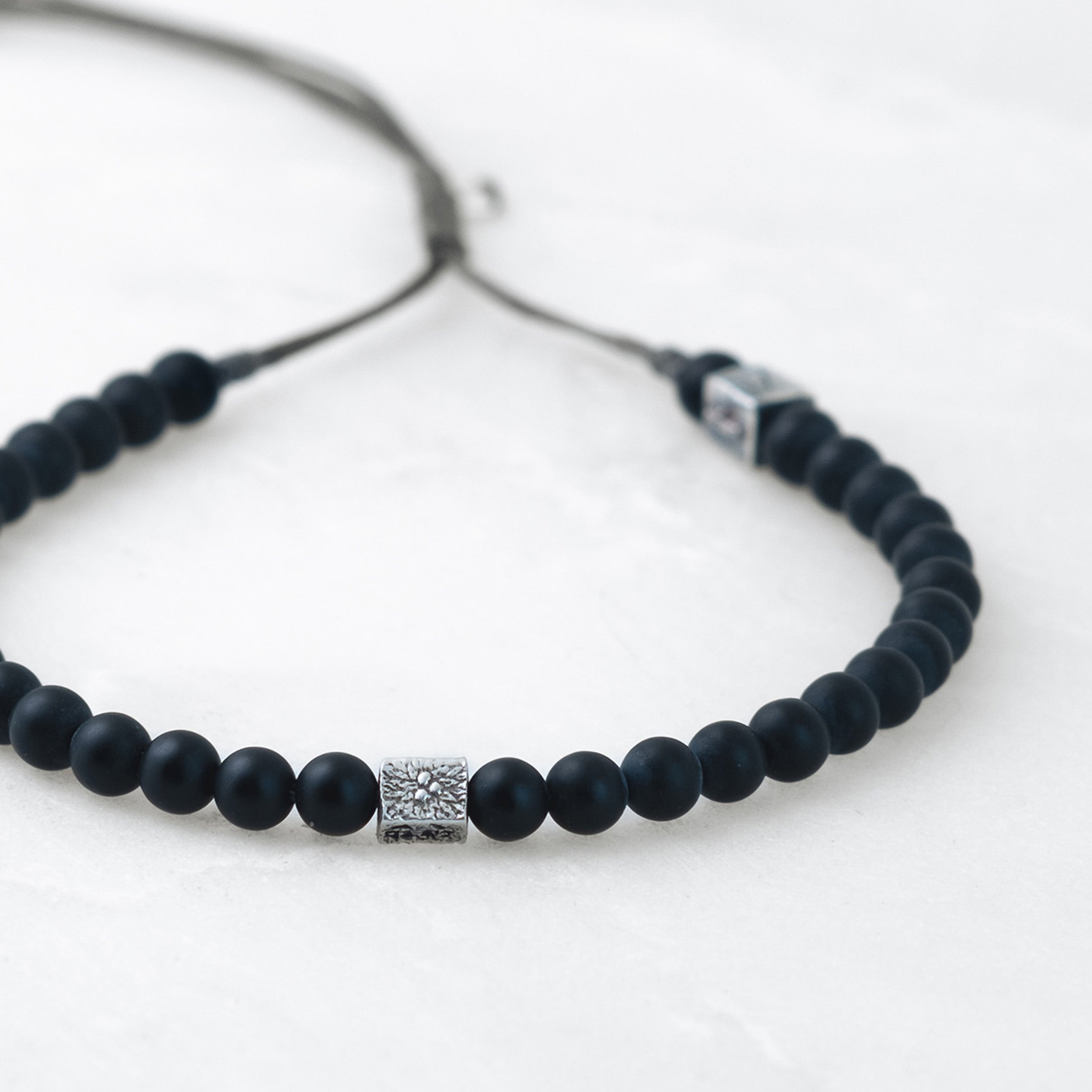 MALA bracelet - Basalt, silver Bodhi