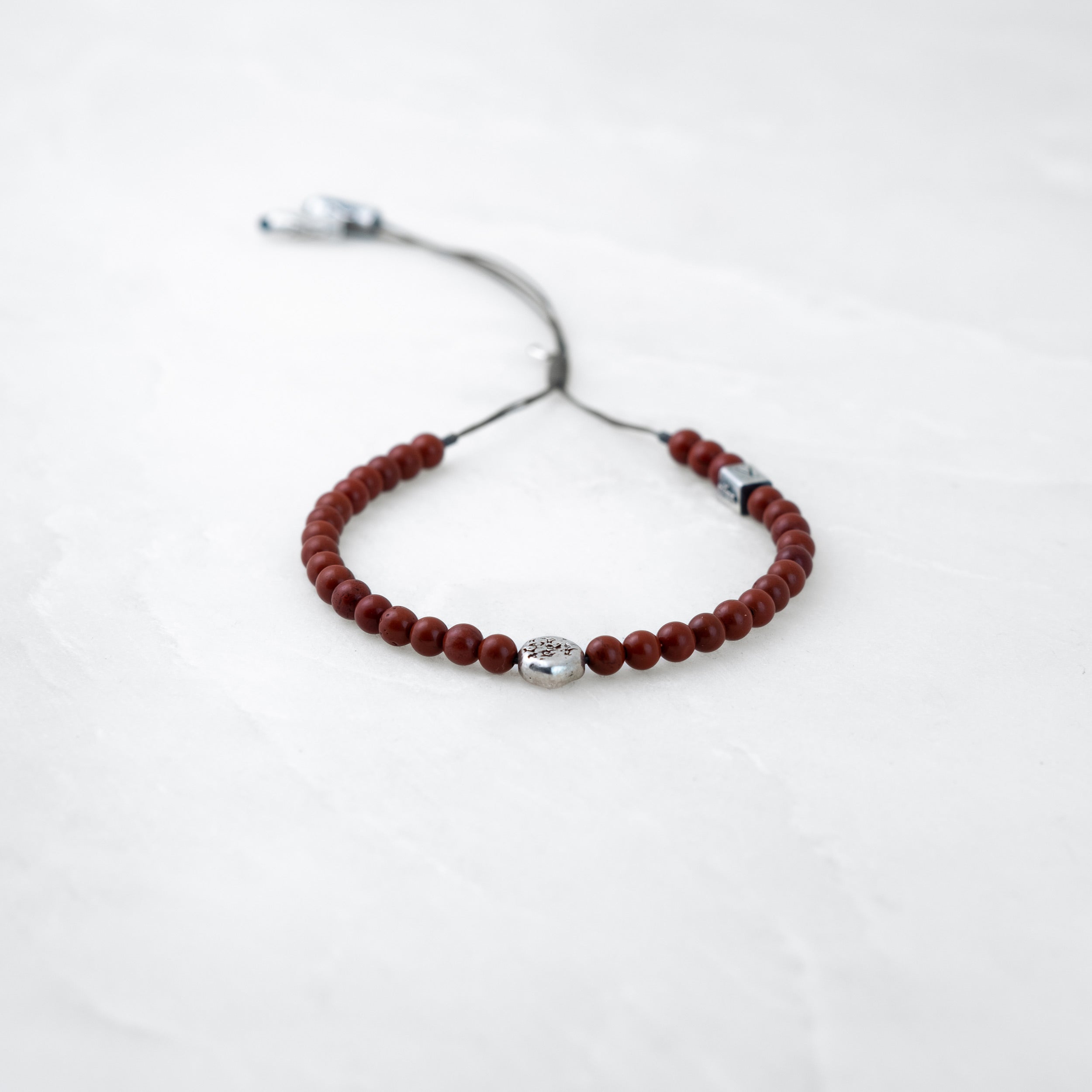 Bracelet MALA - Jaspe, Mani argenté