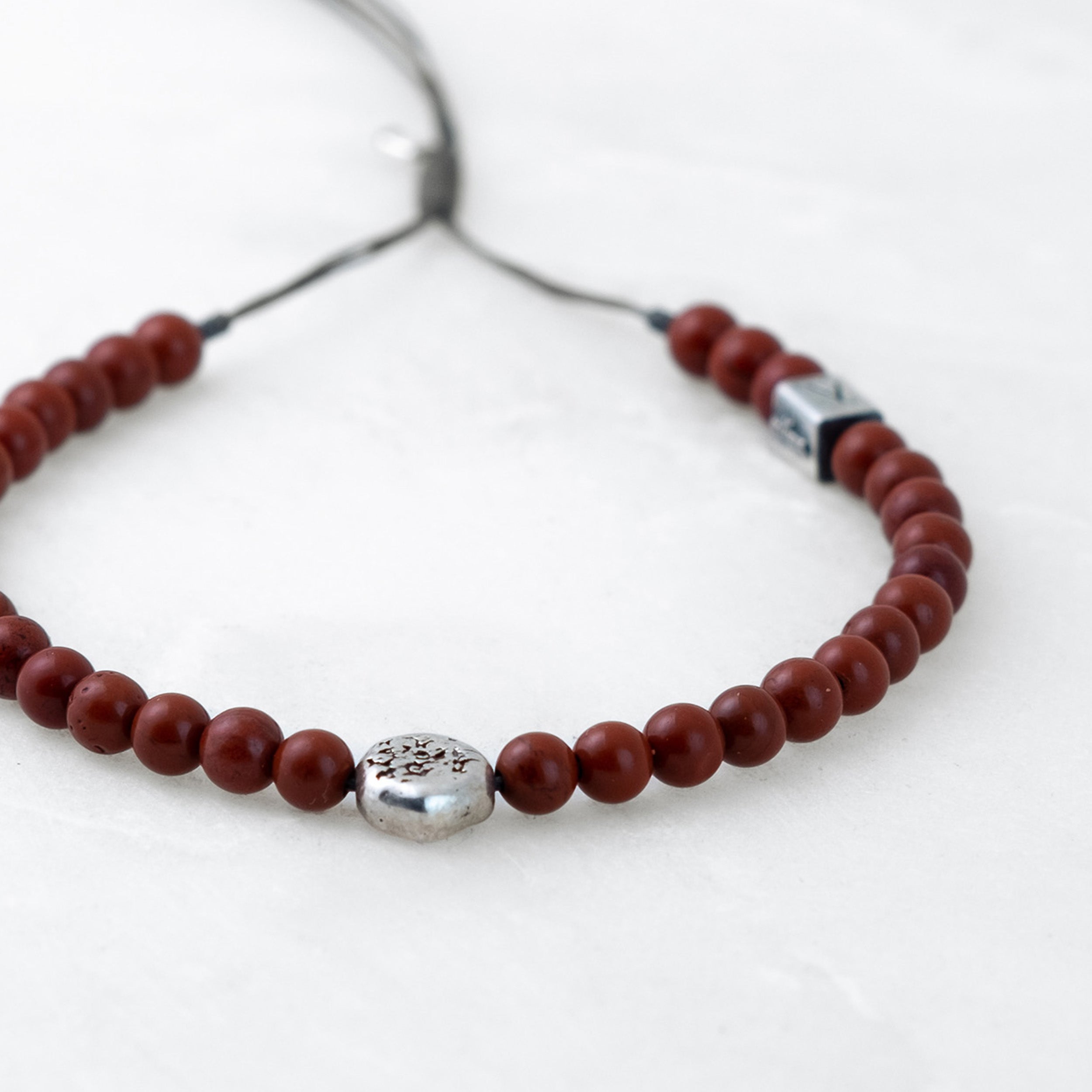 Bracelet MALA - Jaspe, Mani argenté