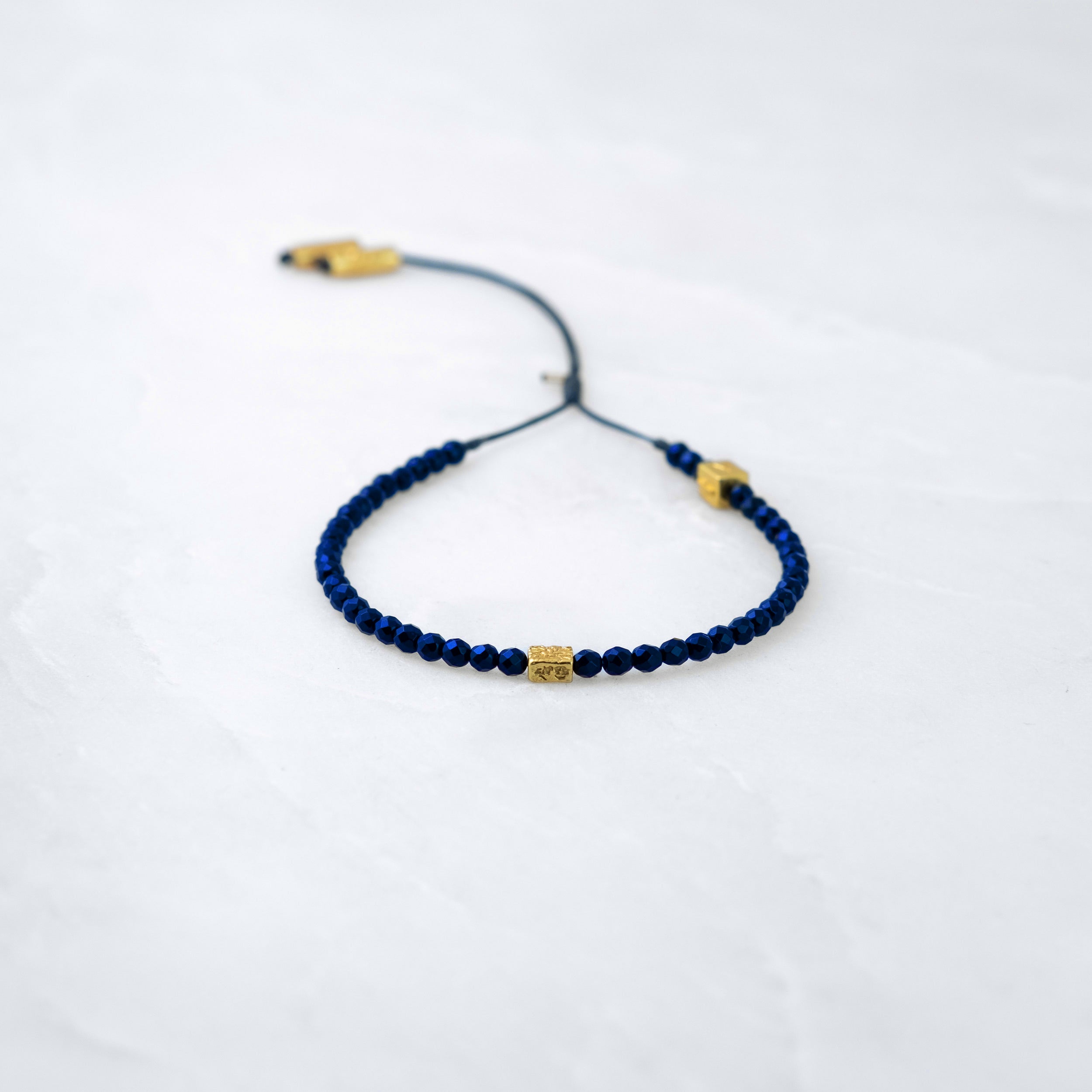 Bracelet MALA - Lapis Lazuli, Bodhi doré