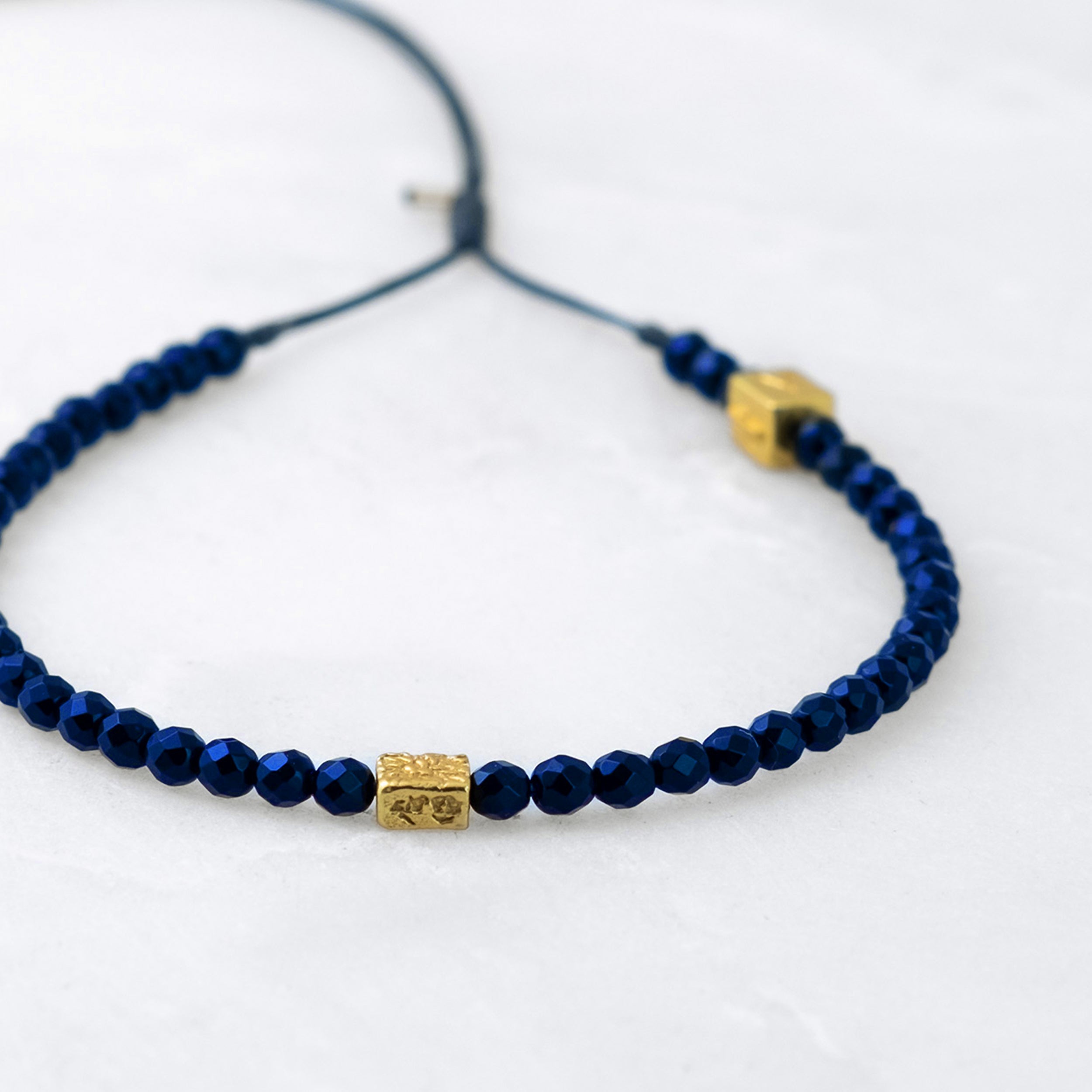 Bracelet MALA - Lapis Lazuli, Bodhi doré