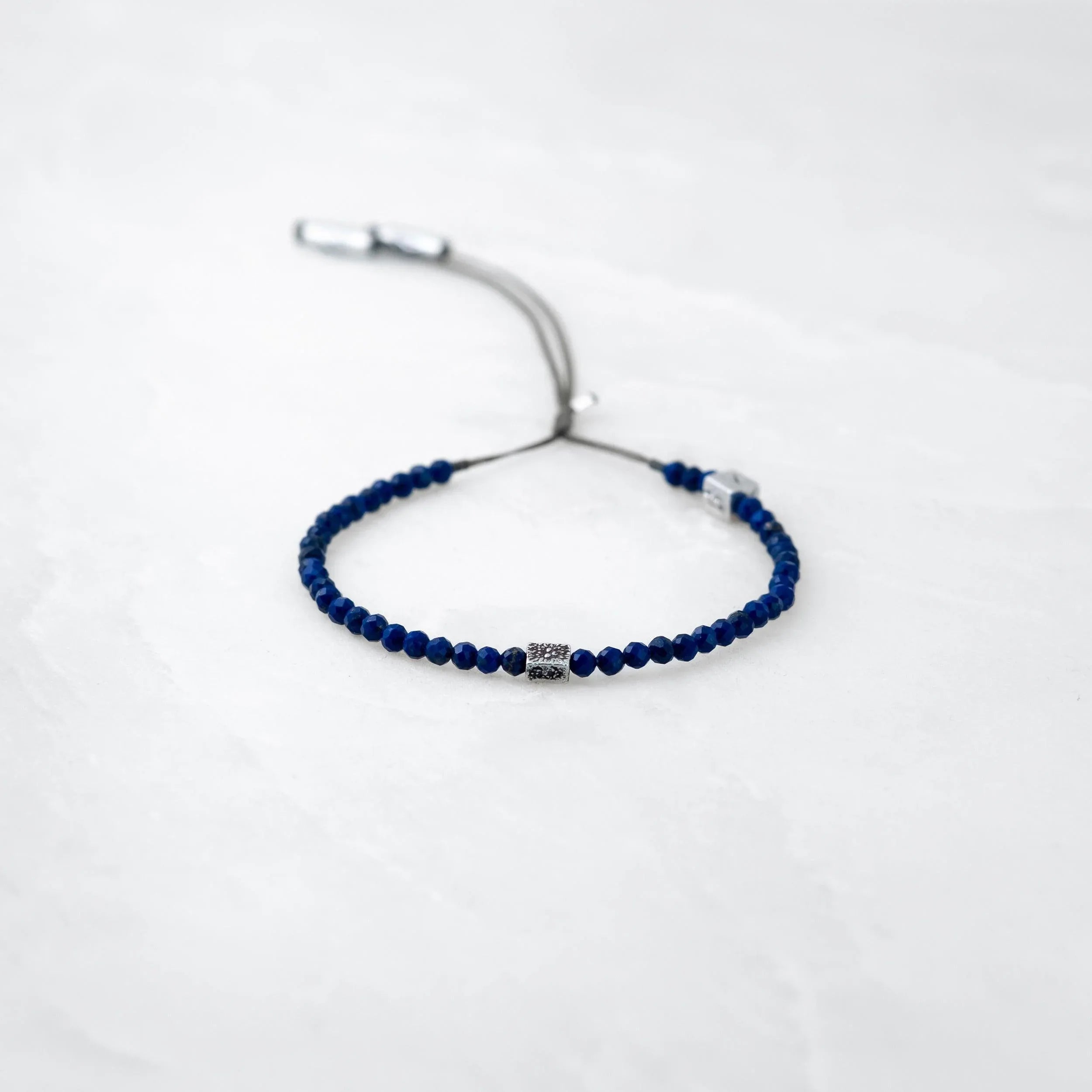 Bracelet MALA PRECIEUX - Saphir, Bodhi argenté - Roseparo Bijoux