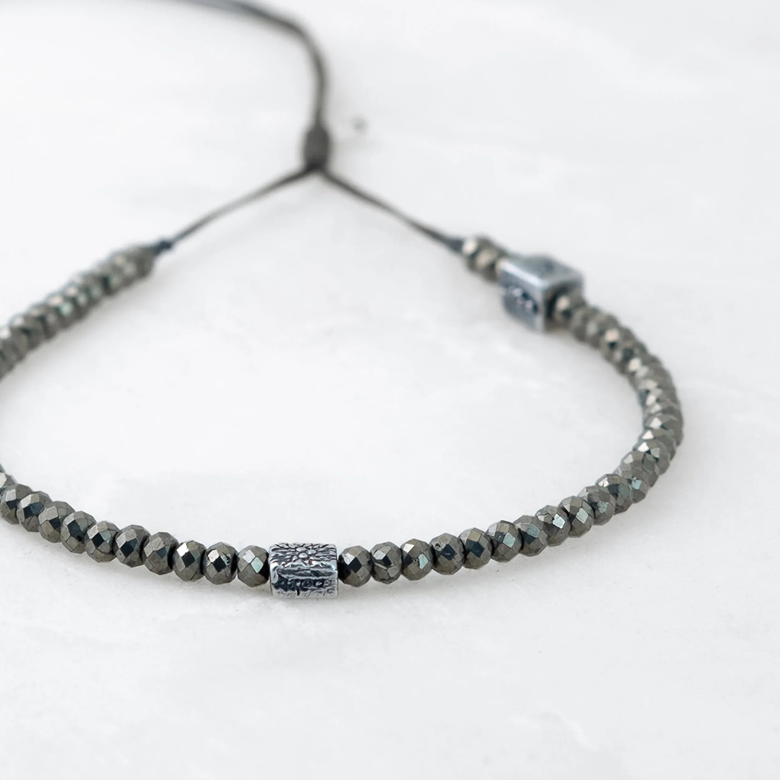 Bracelet MALA - Pyrite, Bodhi argenté