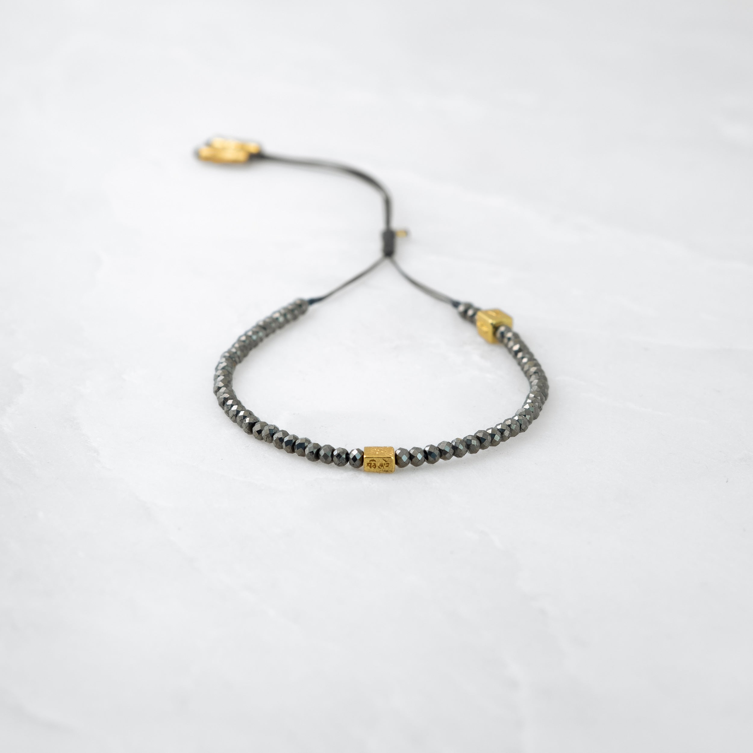 MALA bracelet - Pyrite, golden Bodhi