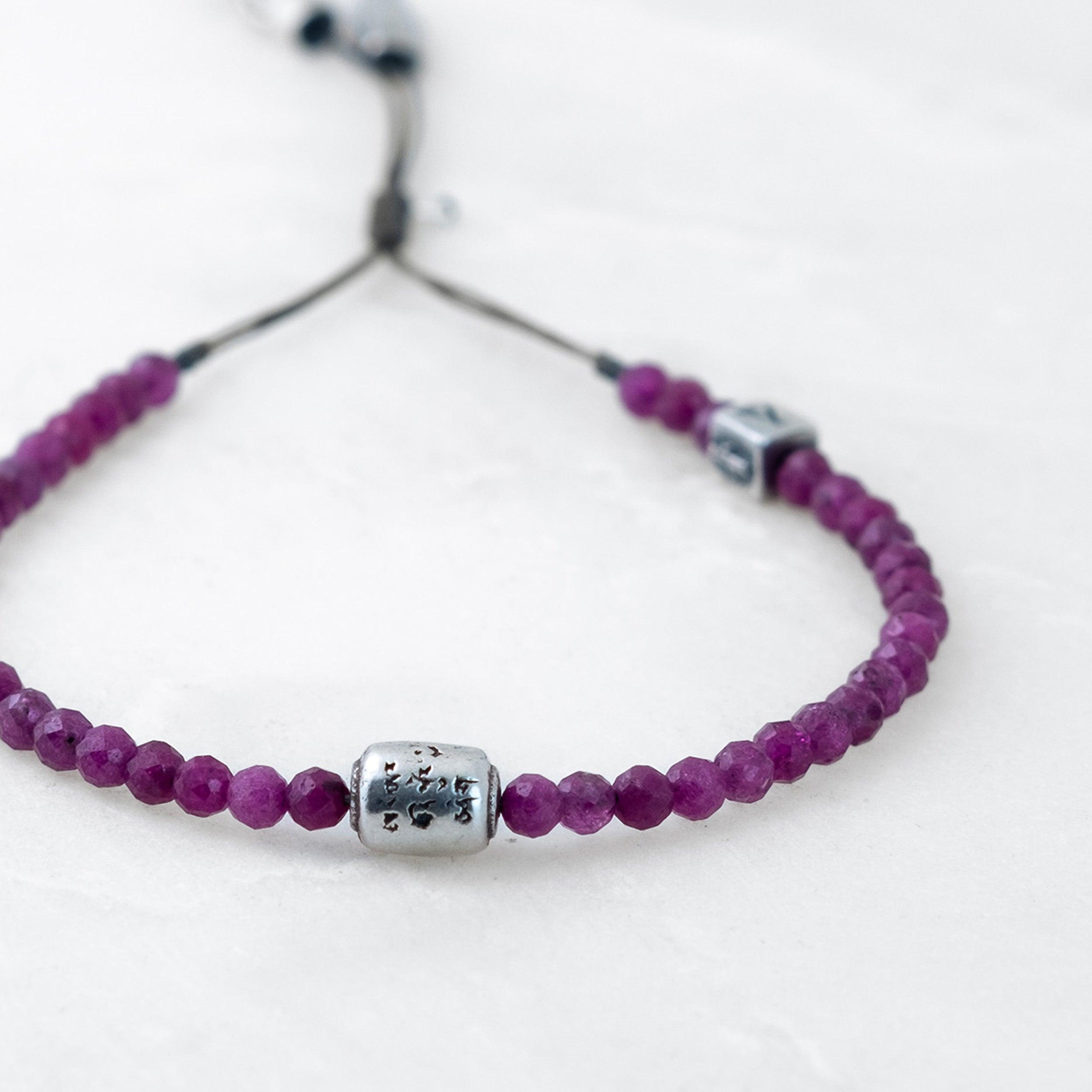 Bracelet MALA PRECIEUX - Rubis, Manikorlo argenté - Roseparo Bijoux