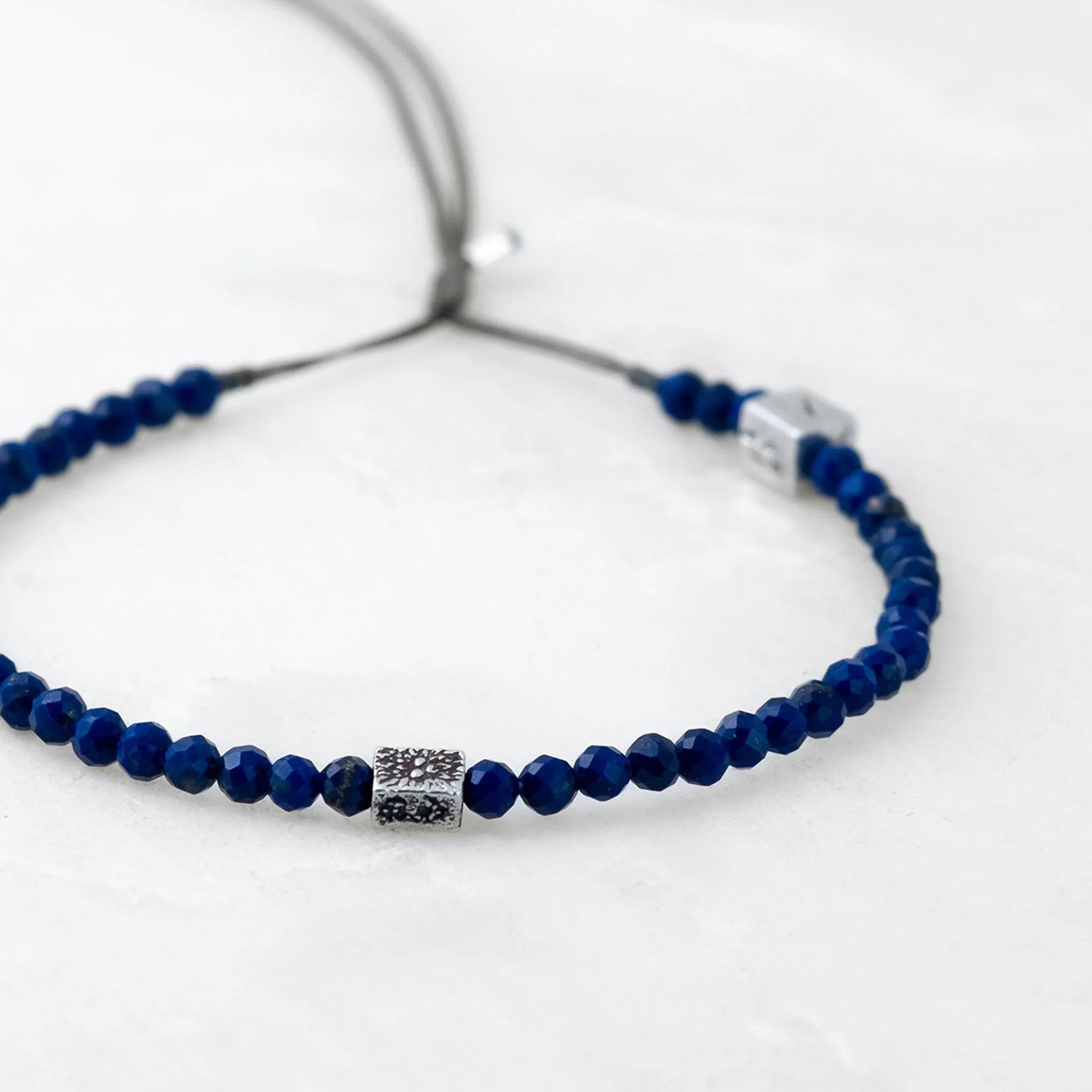 Bracelet MALA PRECIEUX - Saphir, Bodhi argenté - Roseparo Bijoux
