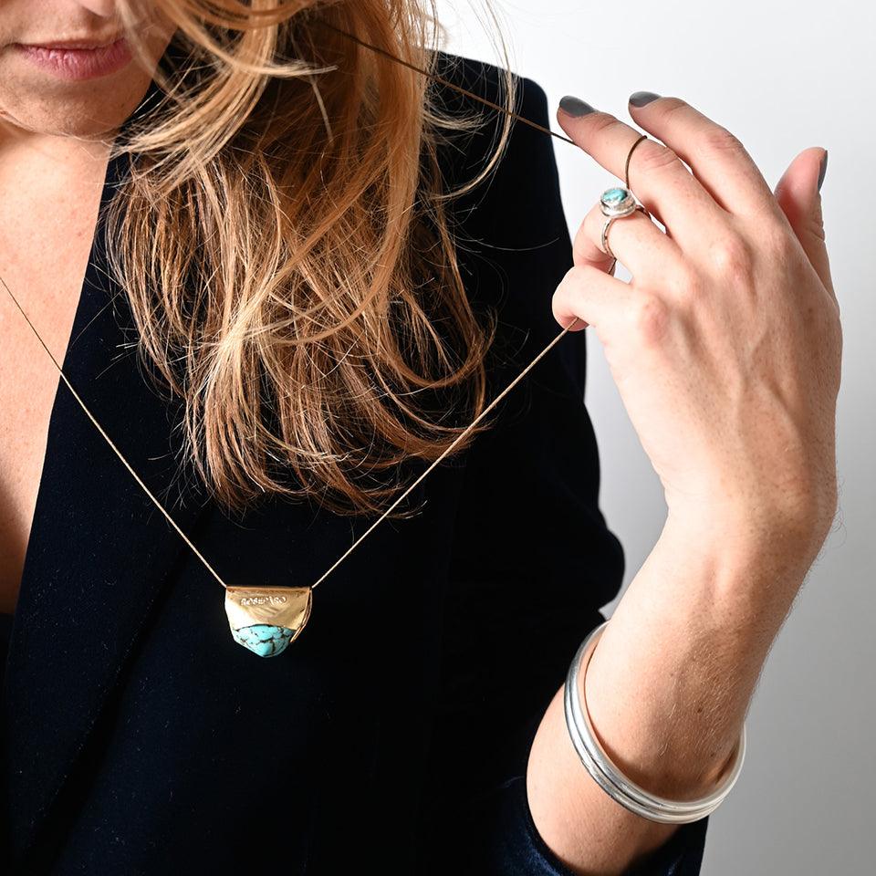 Collier COULEUR TIBET - Turquoise du Tibet - Roseparo Bijoux