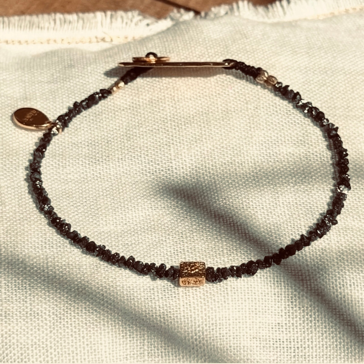 Bracelet Mala précieux Diamants noir