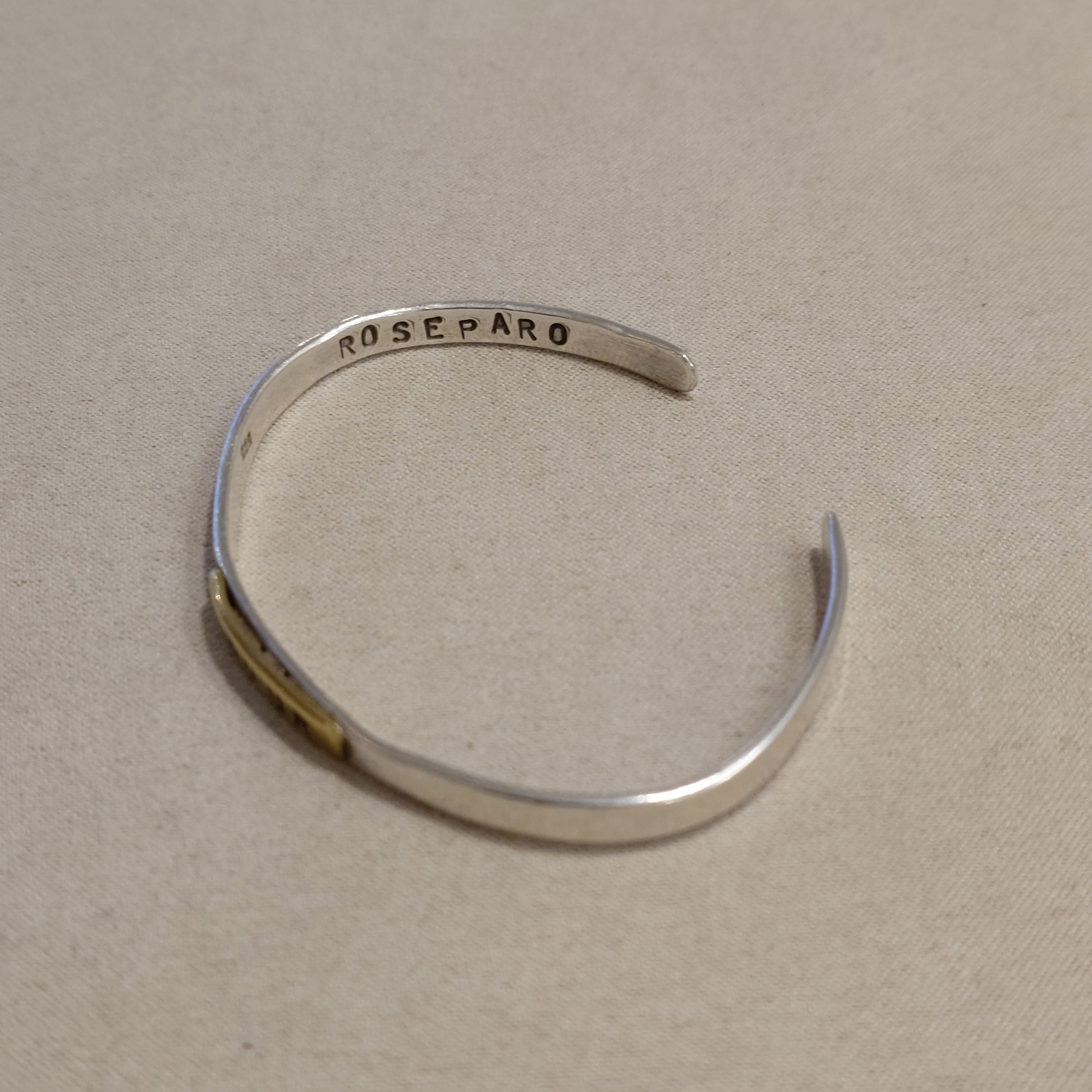 Bracelet JONC - AMOUR, ARGENT MASSIF & LAITON