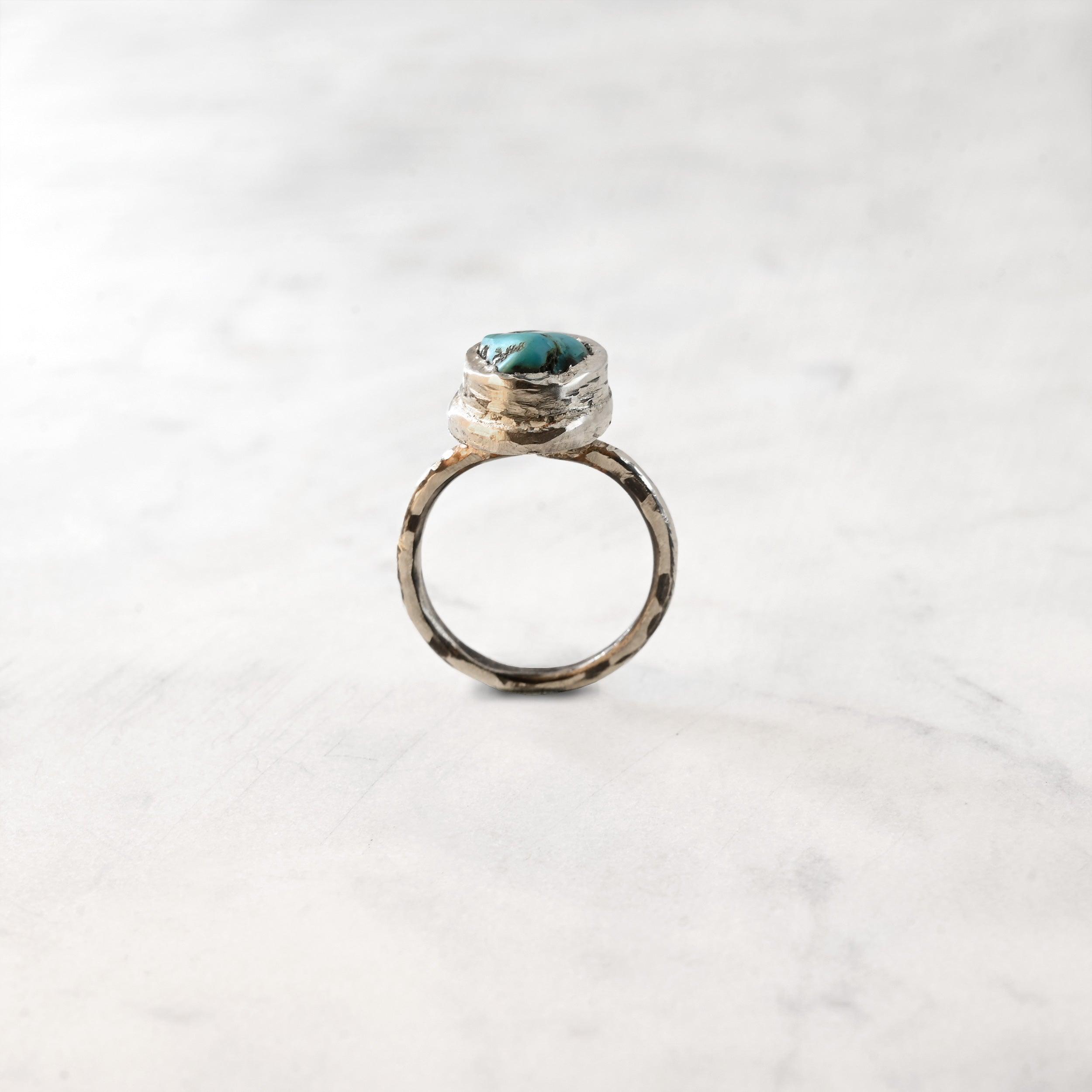 Bague COULEUR TIBET - Argent, Turquoise du Tibet - Roseparo Bijoux