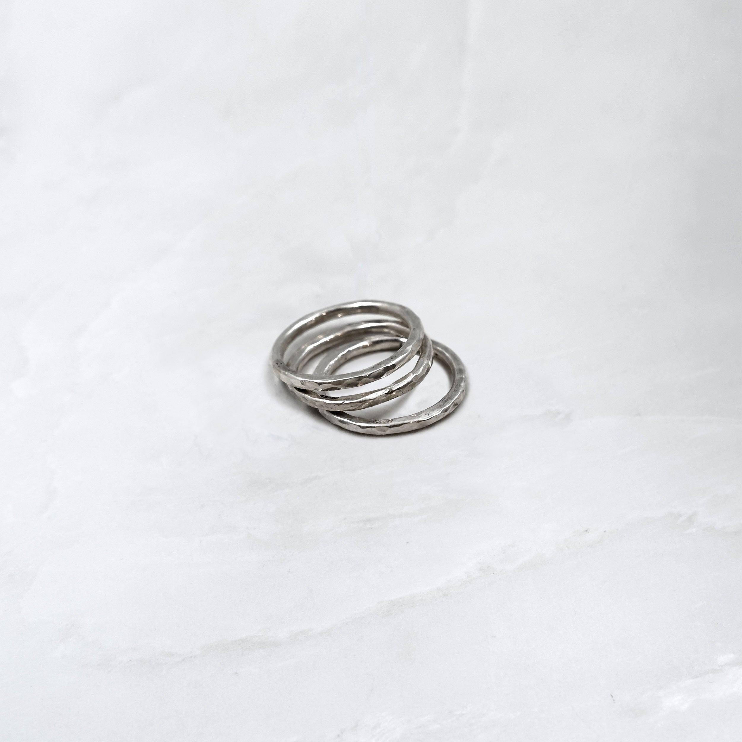 Bague ATELIER - Trois anneaux, argent massif - Roseparo Bijoux