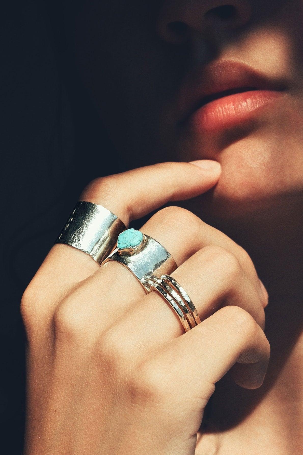 Bague ATELIER - Trois anneaux, argent massif - Roseparo Bijoux