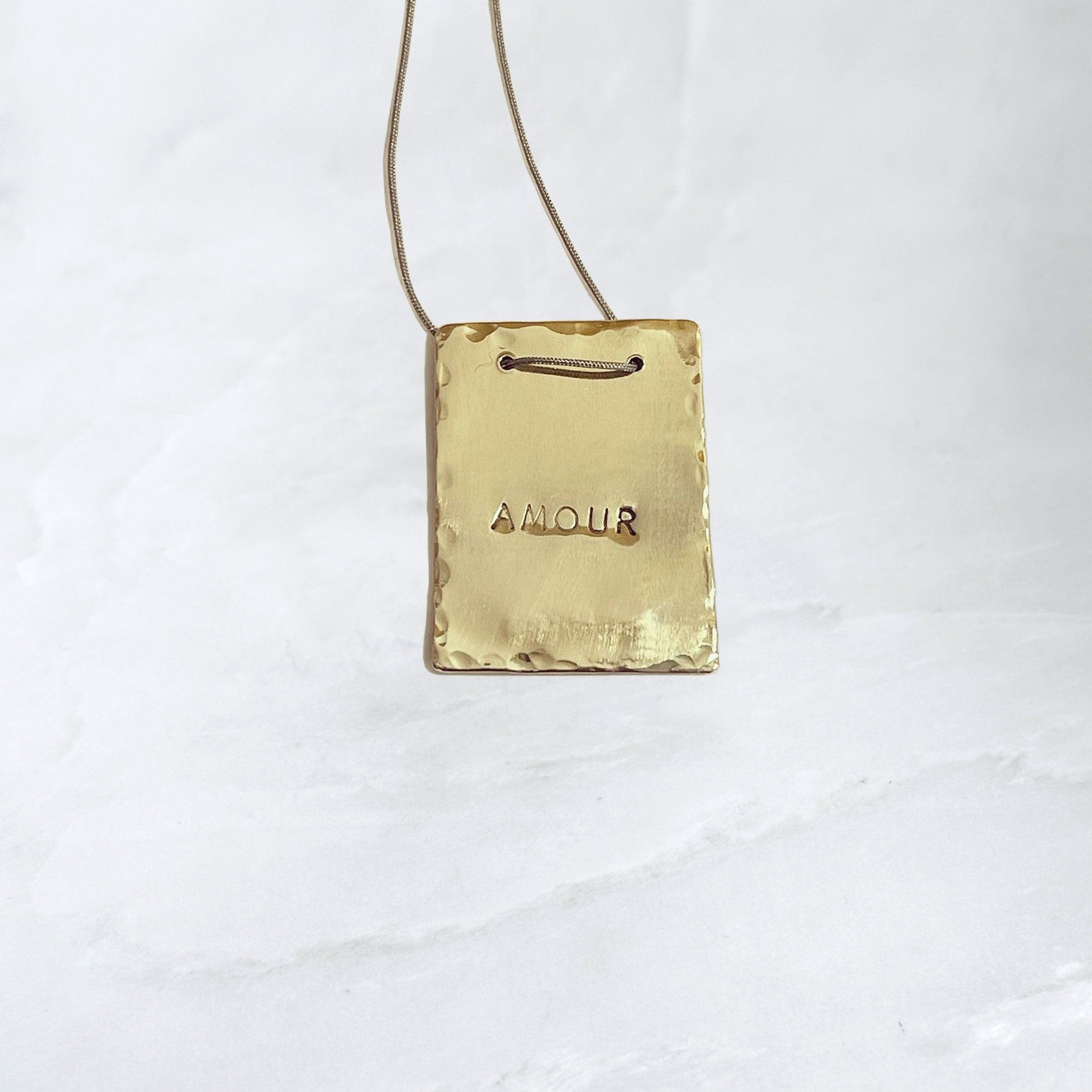 Collier ATELIER - Médaille Amour, doré - Roseparo Bijoux