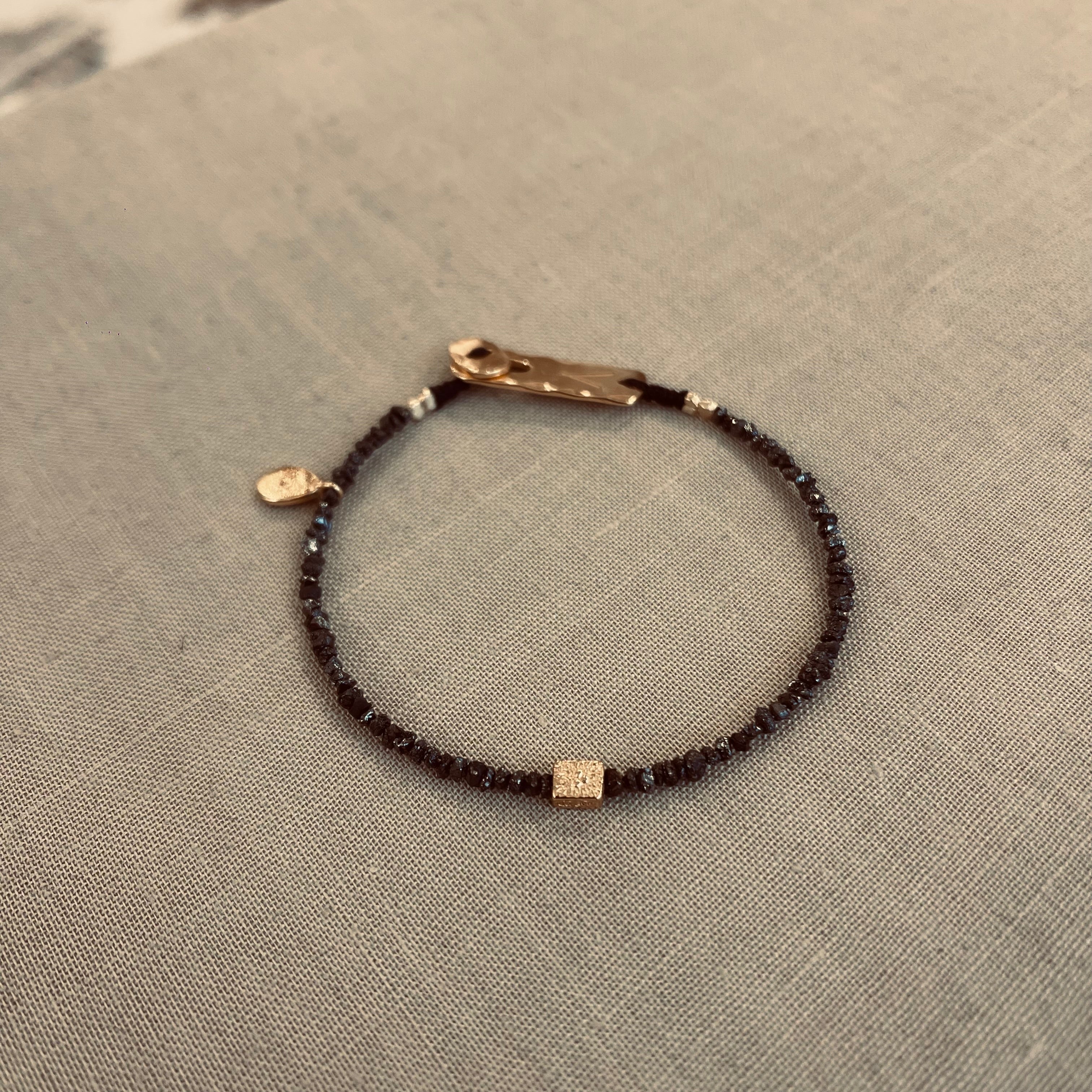 Bracelet Mala précieux Diamants noir