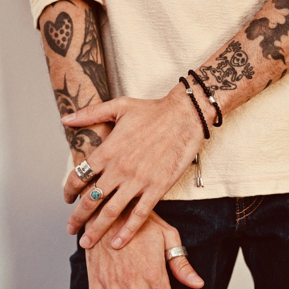 Bracelet MALA - Basalte Argent