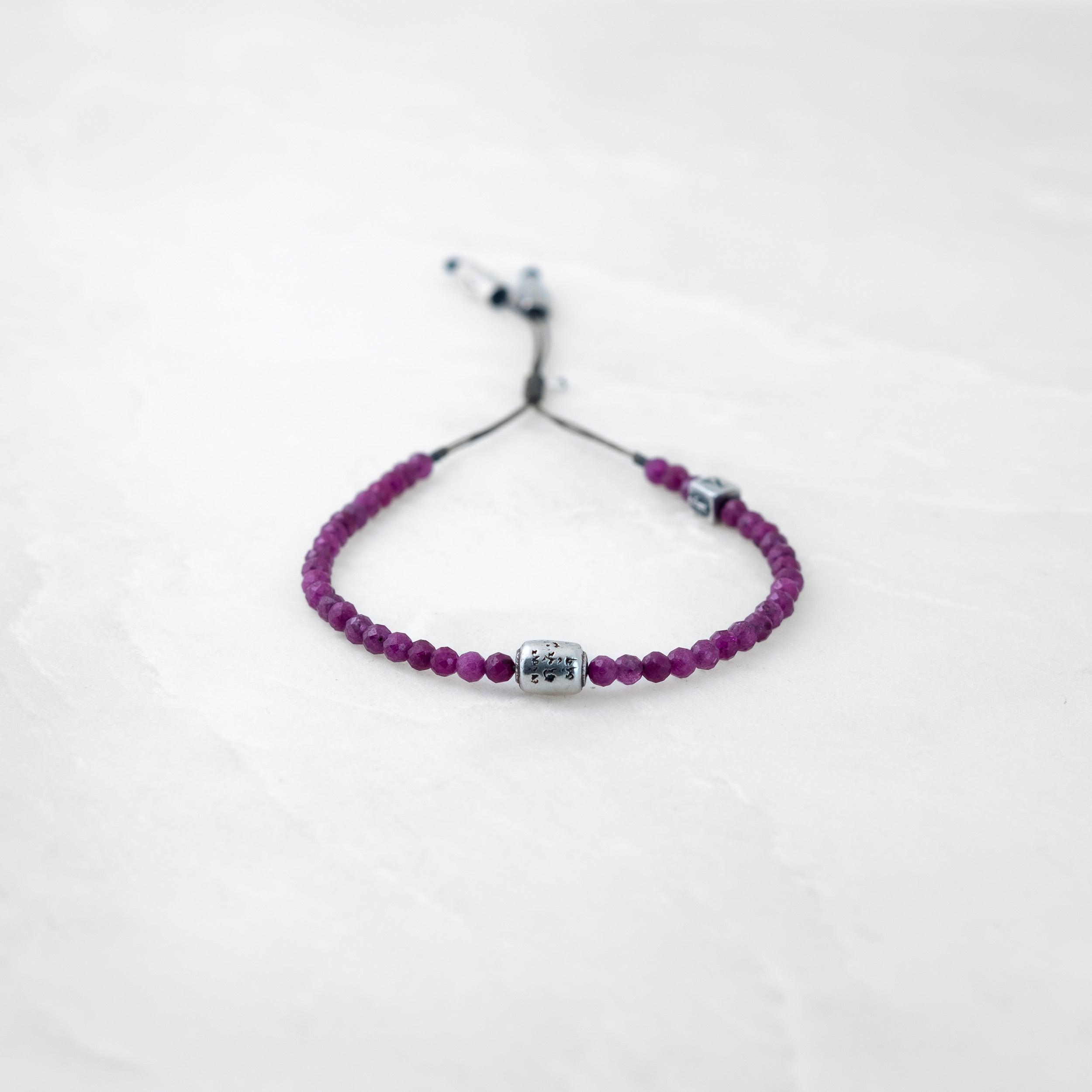 Bracelet MALA PRECIEUX - Rubis, Manikorlo argenté - Roseparo Bijoux