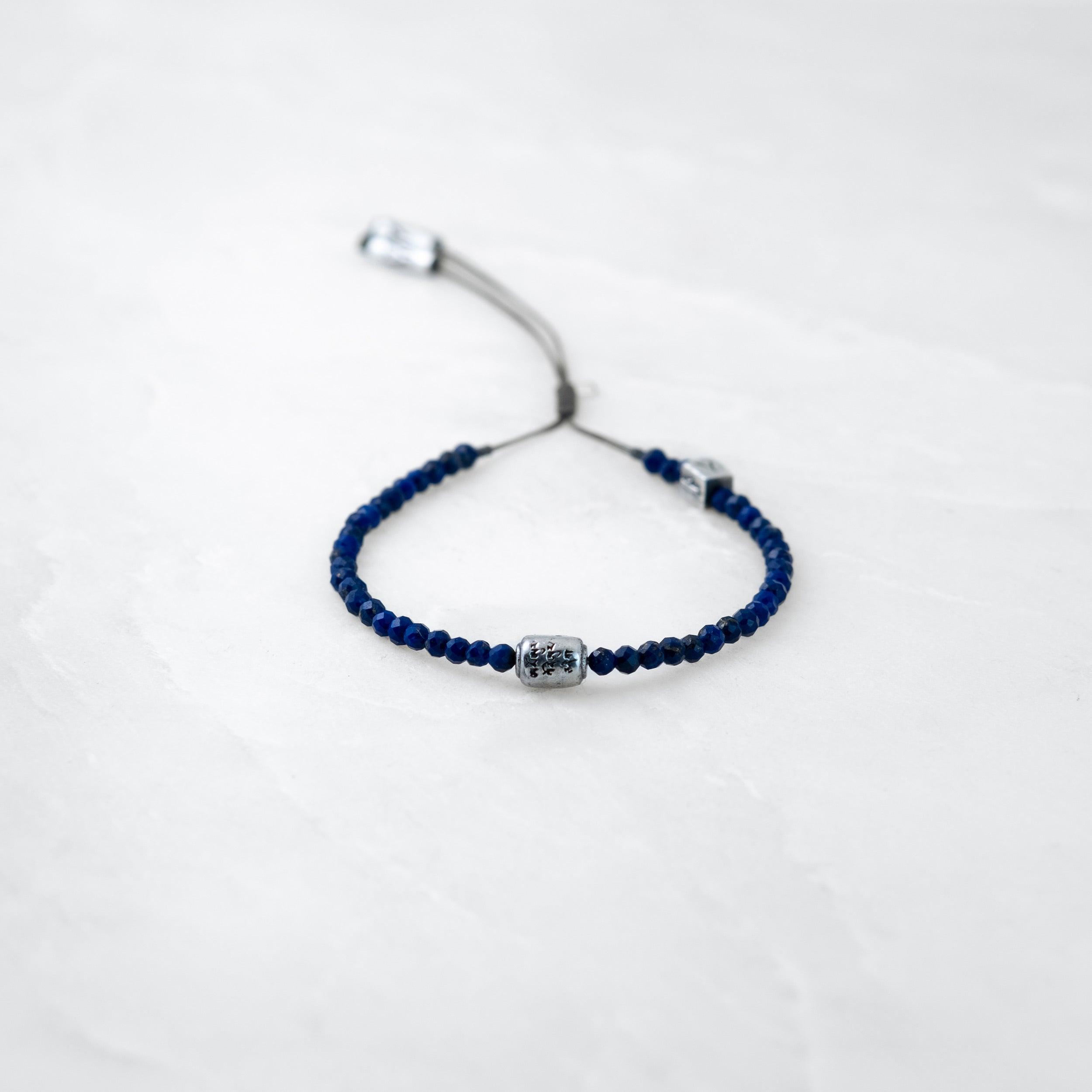 Bracelet MALA PRECIEUX - Saphir, Manikorlo argenté - Roseparo Bijoux