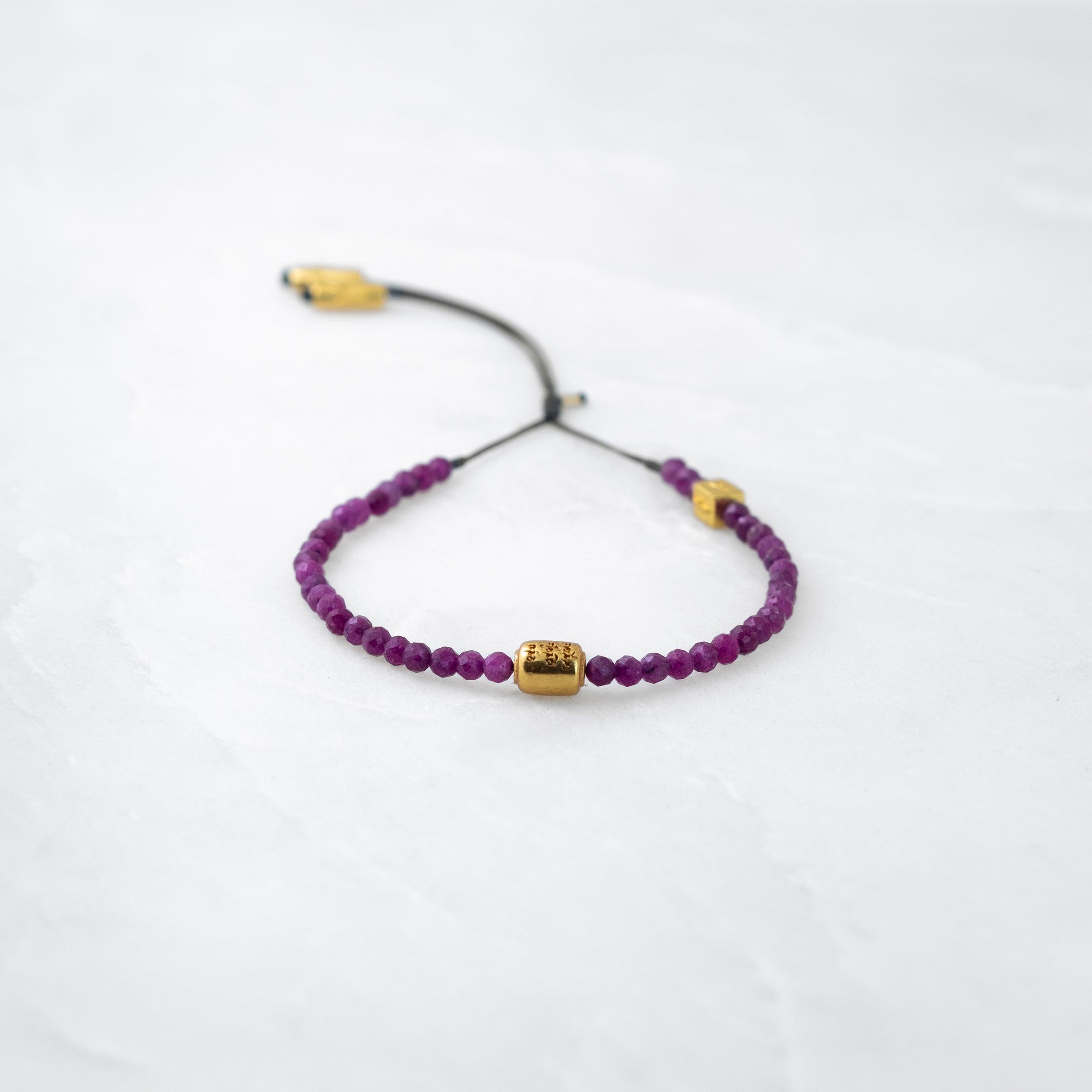 Bracelet MALA PRECIEUX - Rubis, Manikorlo doré - Roseparo Bijoux
