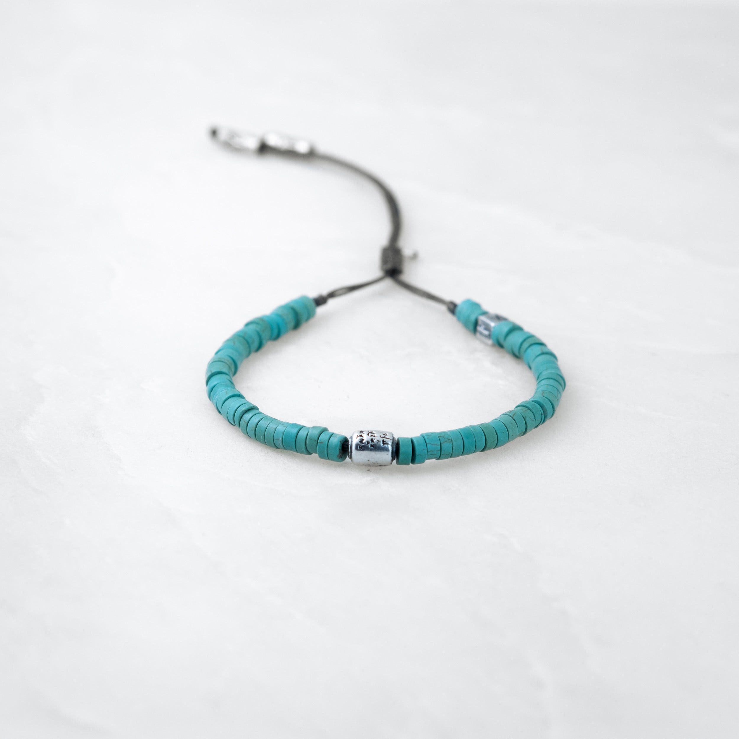 Bracelet COULEUR TIBET - Turquoise, Manikorlo argenté