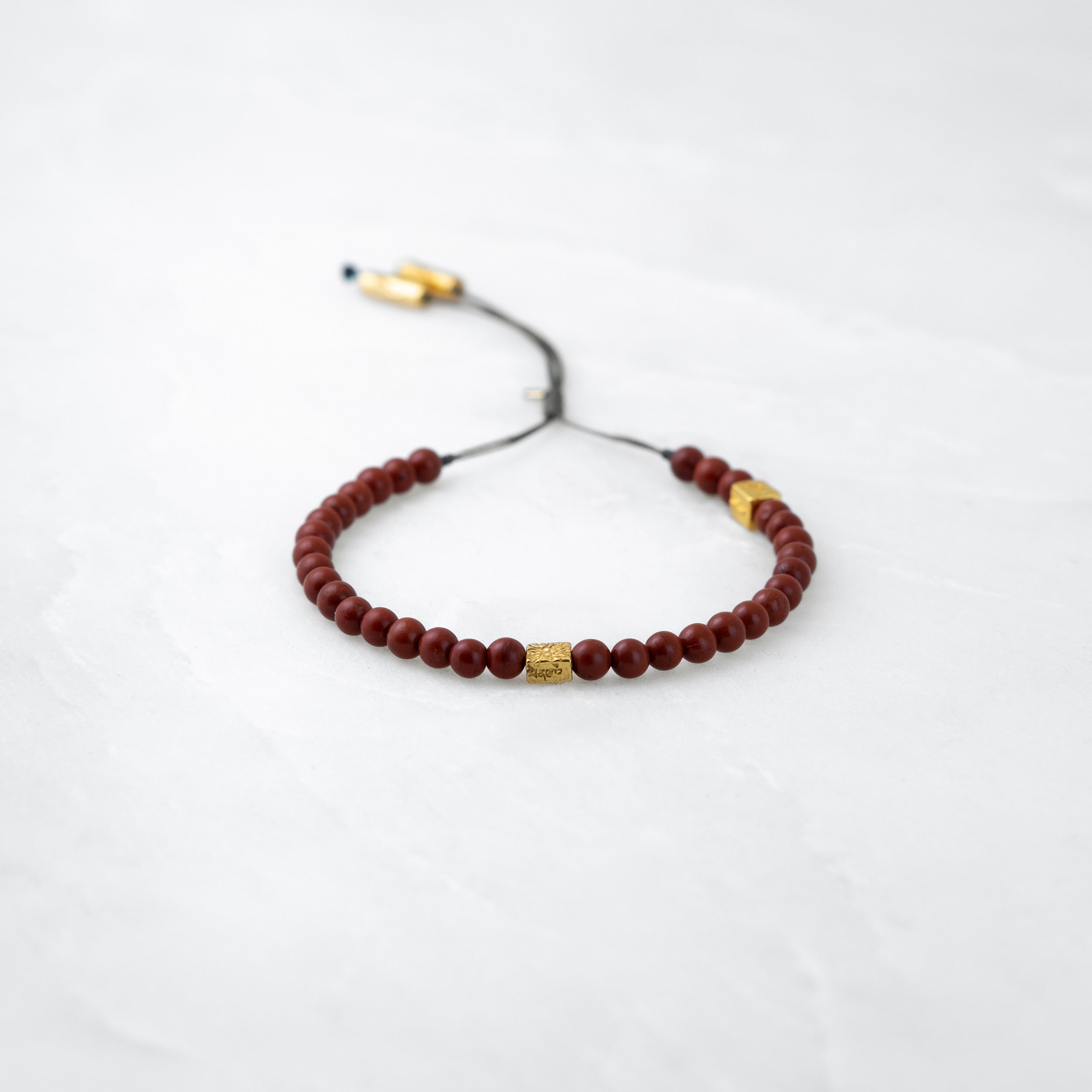Bracelet MALA - Jaspe, Bodhi doré