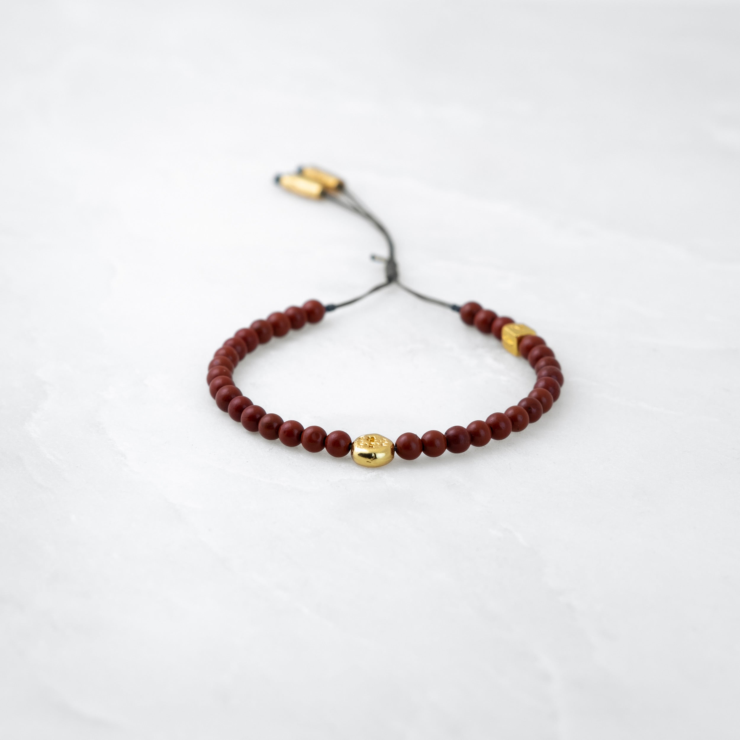 Bracelet MALA - Jaspe, Mani doré