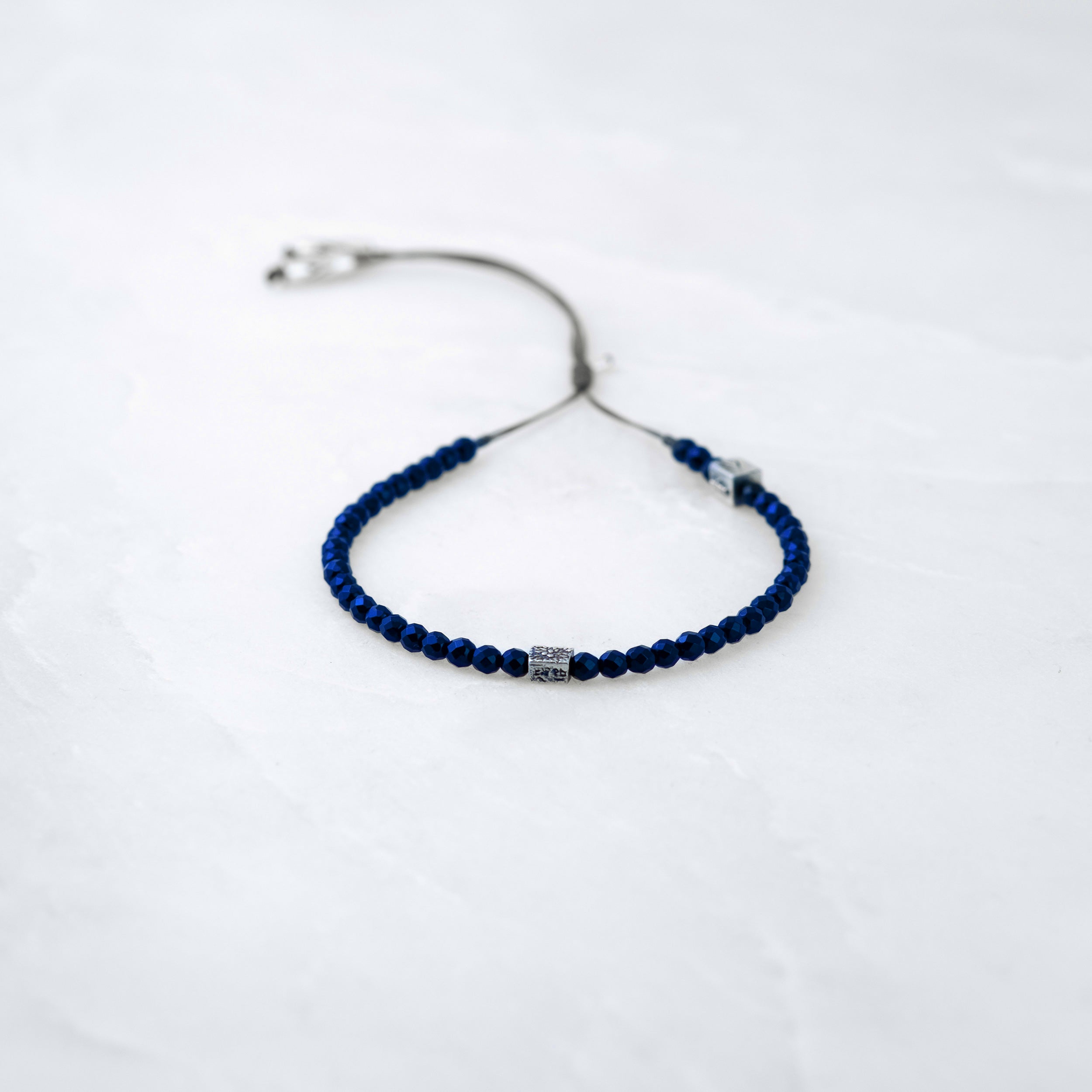 Bracelet MALA - Lapis Lazuli, Bodhi argenté