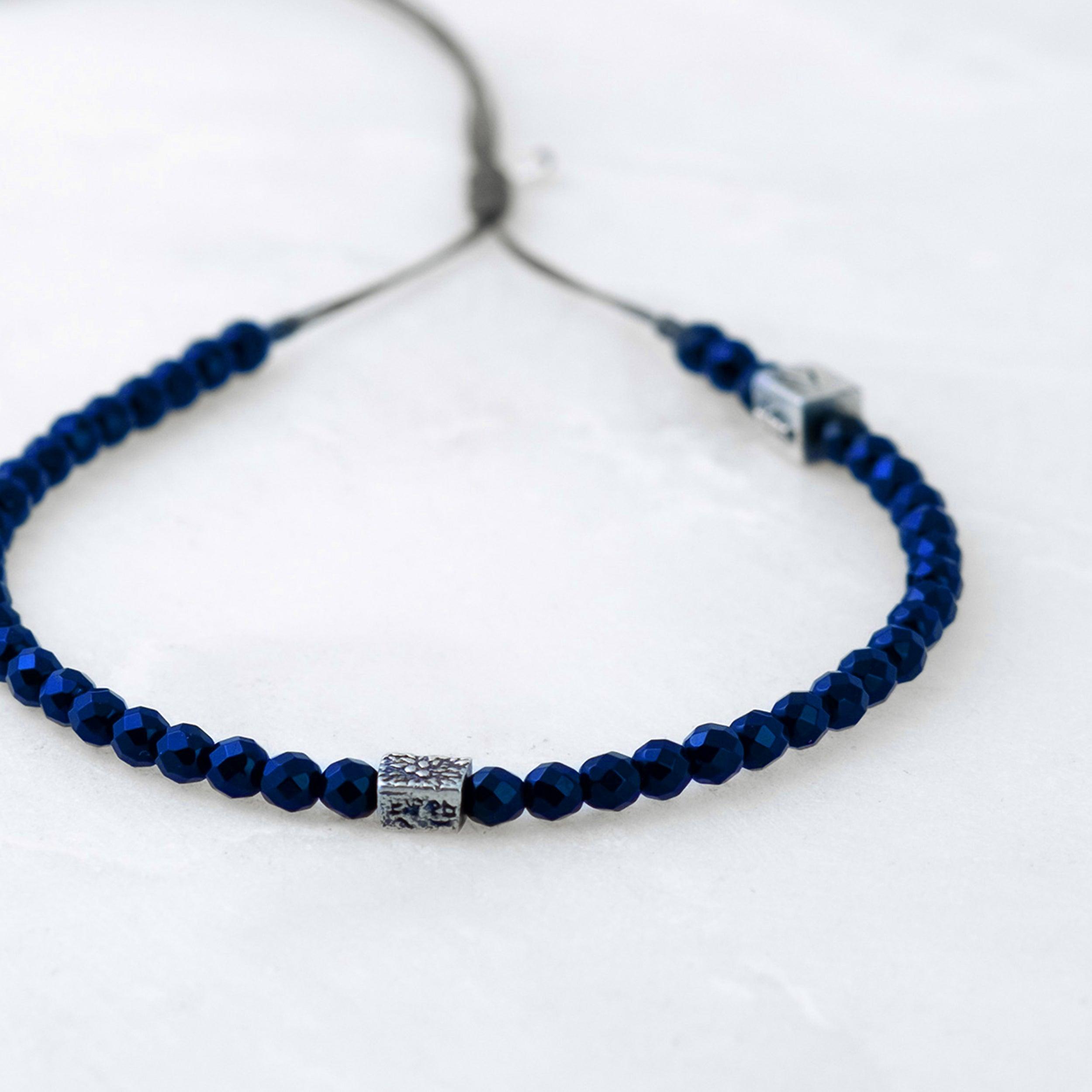 Bracelet MALA - Lapis Lazuli, Bodhi argenté