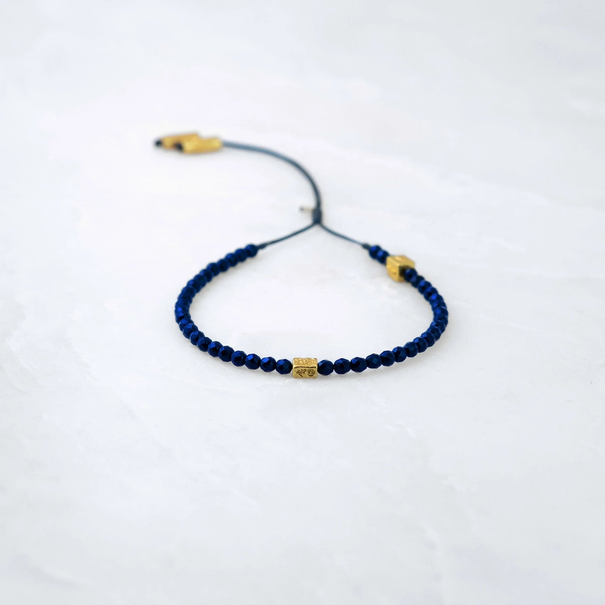 Bracelet Acier Inoxydable Doré Avec Perle Lapis Lazuli (Pakistan) - Fille - A Bijoux