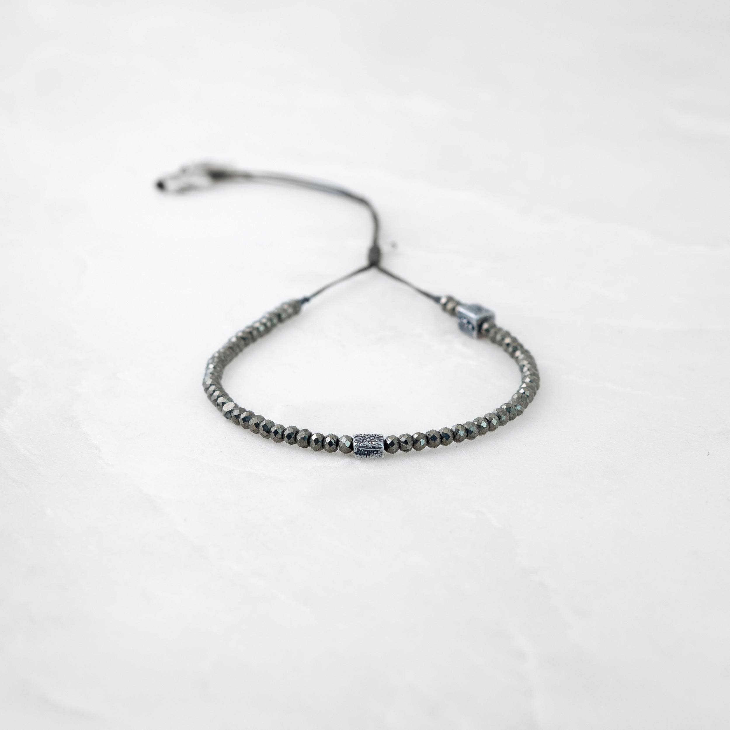 Bracelet MALA - Pyrite, Bodhi argenté
