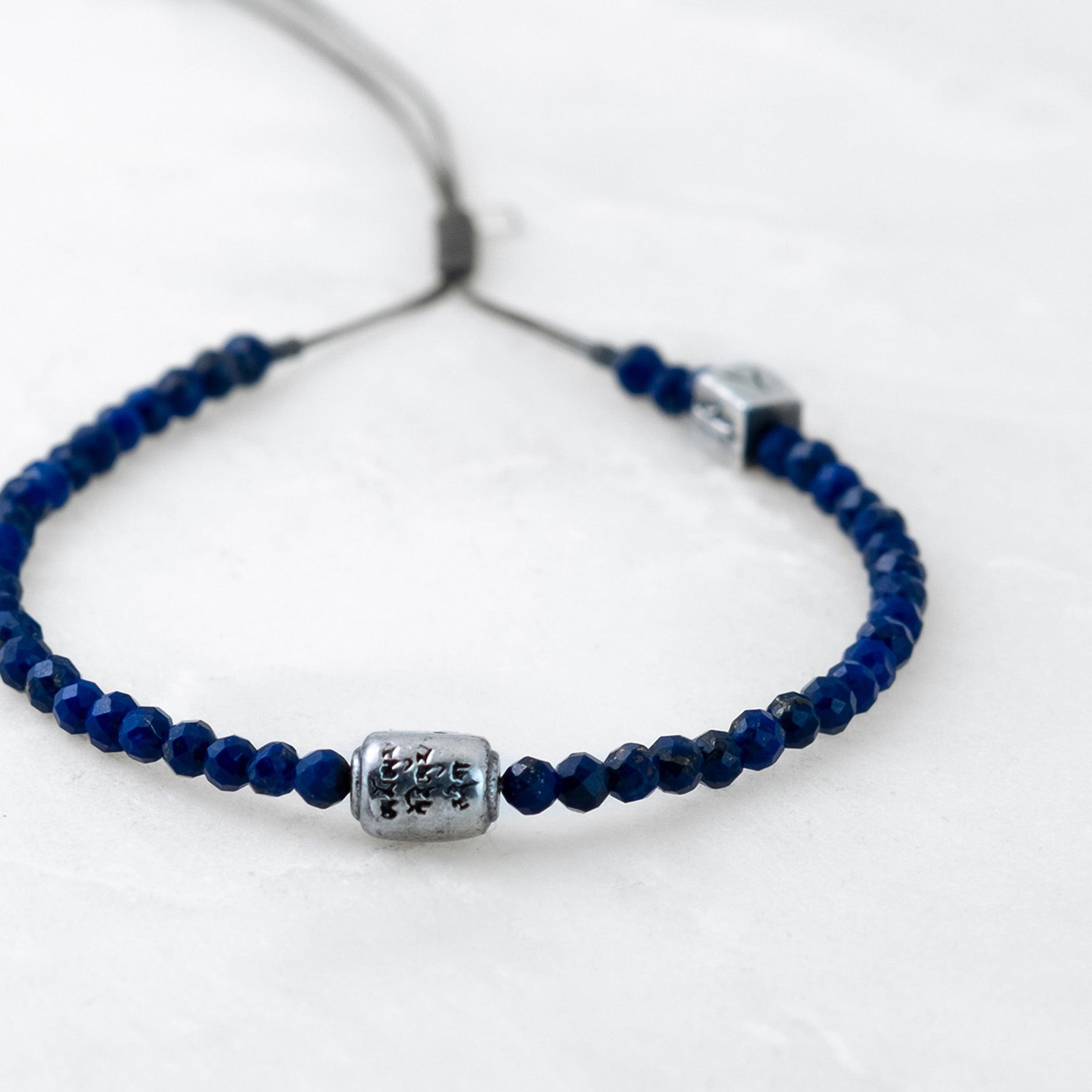 Bracelet MALA PRECIEUX - Saphir, Manikorlo argenté - Roseparo Bijoux