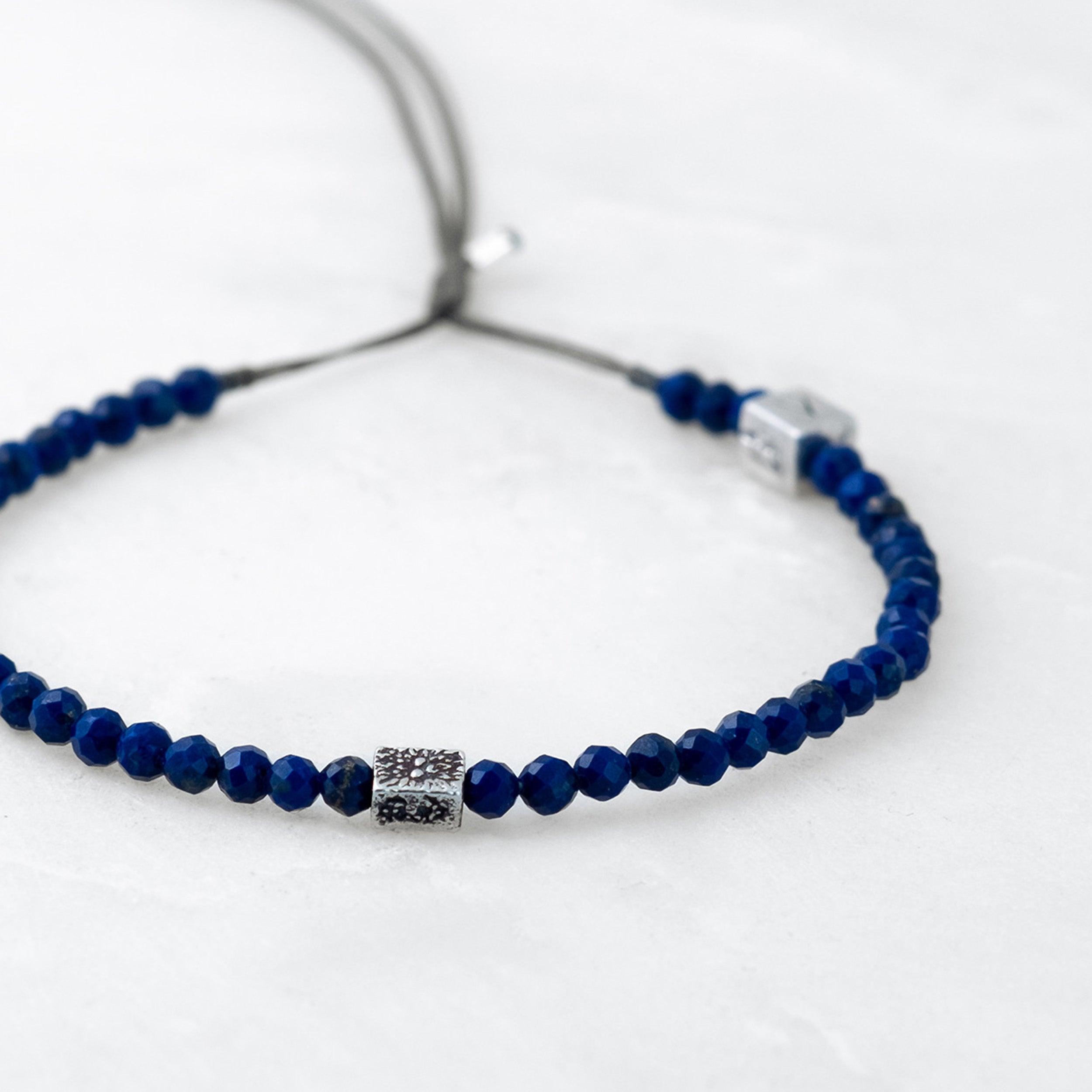 Bracelet MALA PRECIEUX - Saphir, Bodhi argenté - Roseparo Bijoux