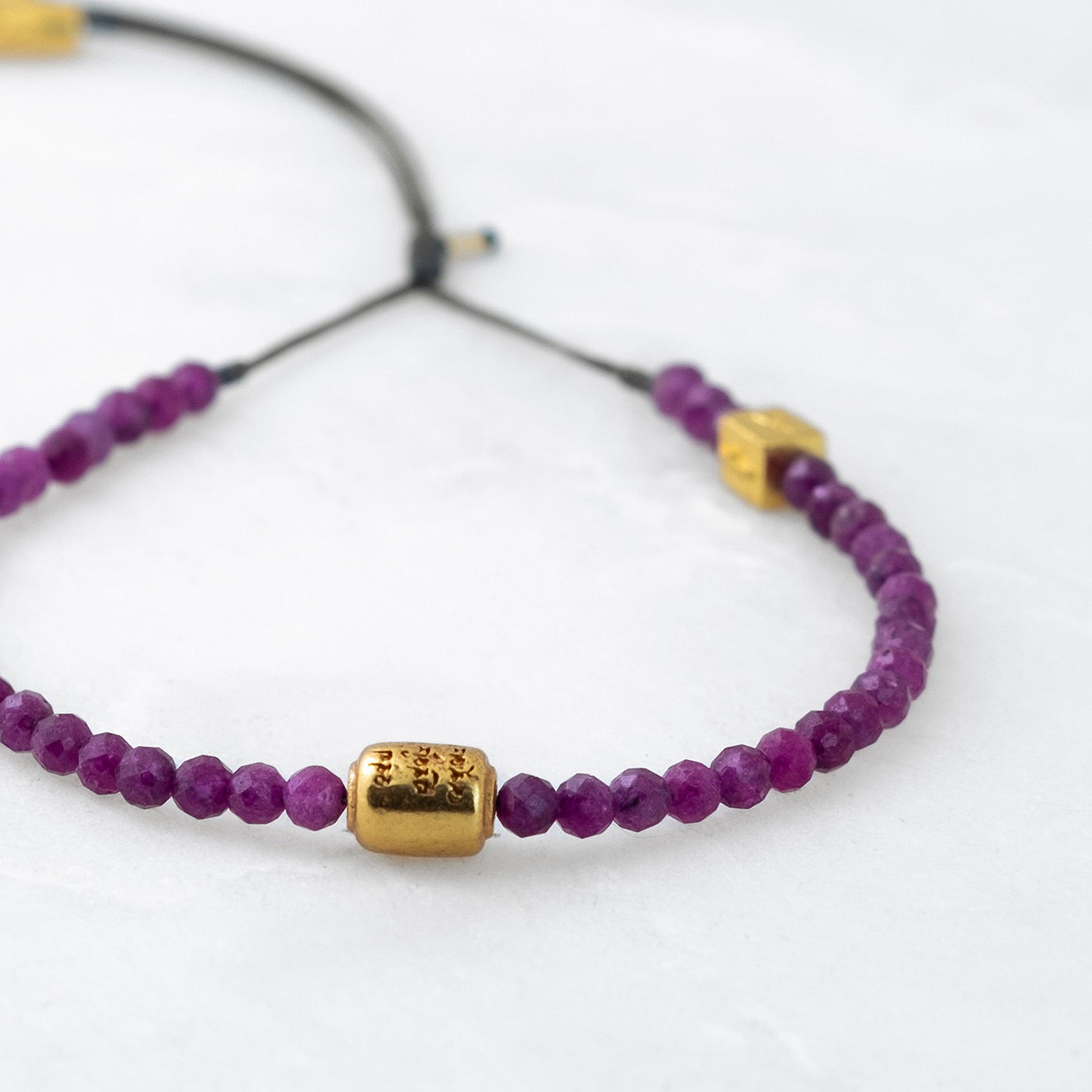 Bracelet MALA PRECIEUX - Rubis, Manikorlo doré - Roseparo Bijoux