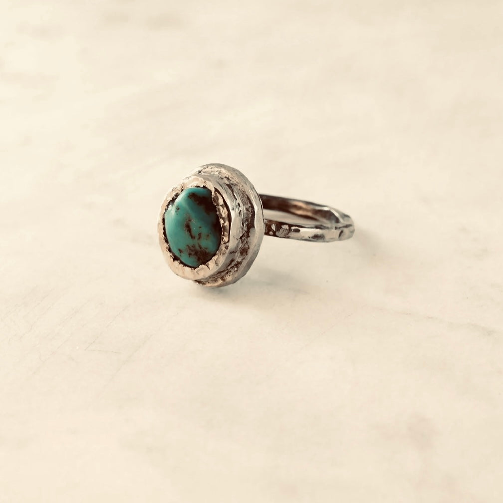 Bague COULEUR TIBET - Argent, Turquoise du Tibet