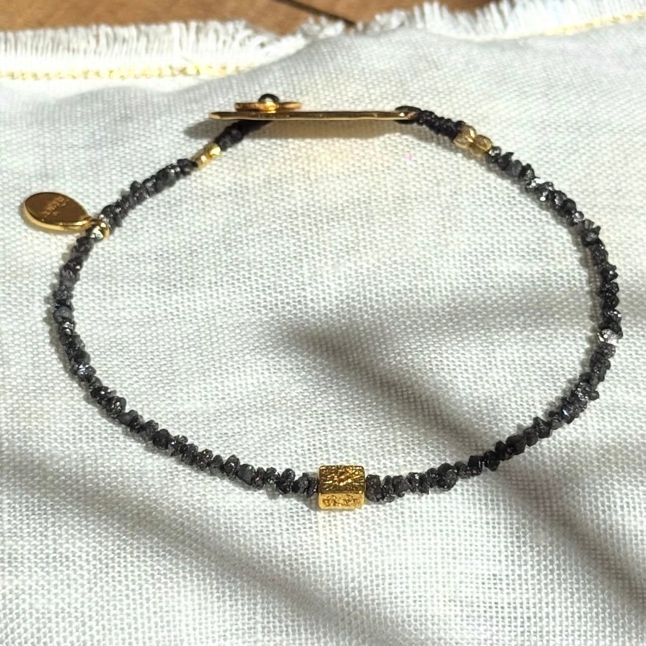Bracelet Mala précieux Diamants noir